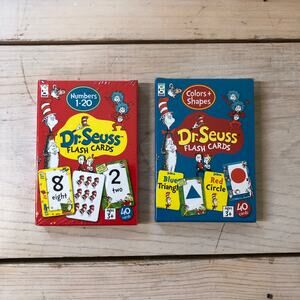 (2) Dr. Seuss NWT Flash Cards Set of 2 Numbers 1-20 and Colors and Shapes